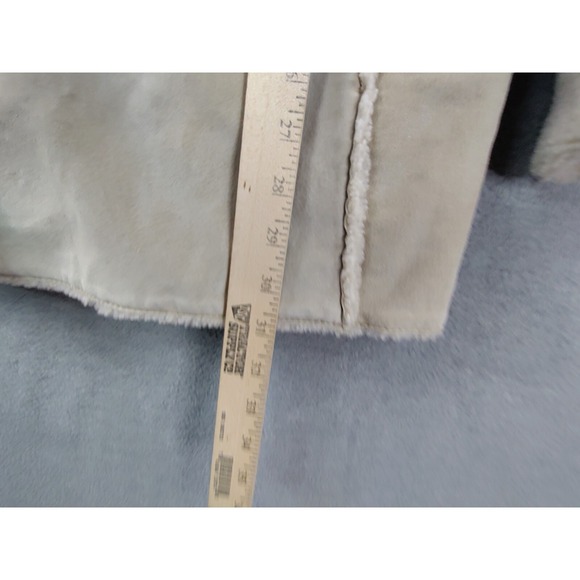 St Johns Bay Womens Jacket Large Beige Leather Suede Sherpa Lined Soft Washable - Picture 9 of 15